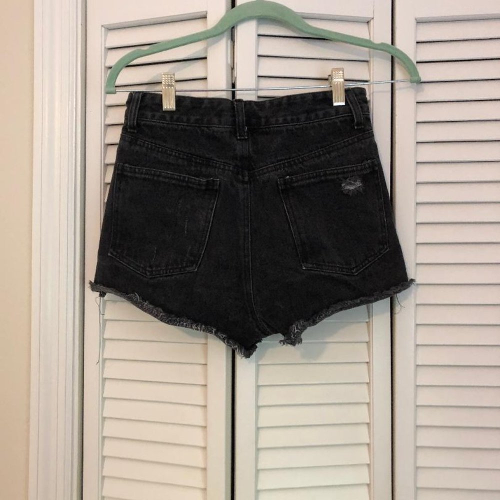 Black Ripped Shorts - Picture 2 of 2